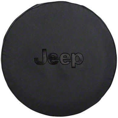 Genuine Jeep Accessories 82207955AC Cloth Spare Tire Cover with Black Jeep Logo